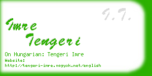 imre tengeri business card